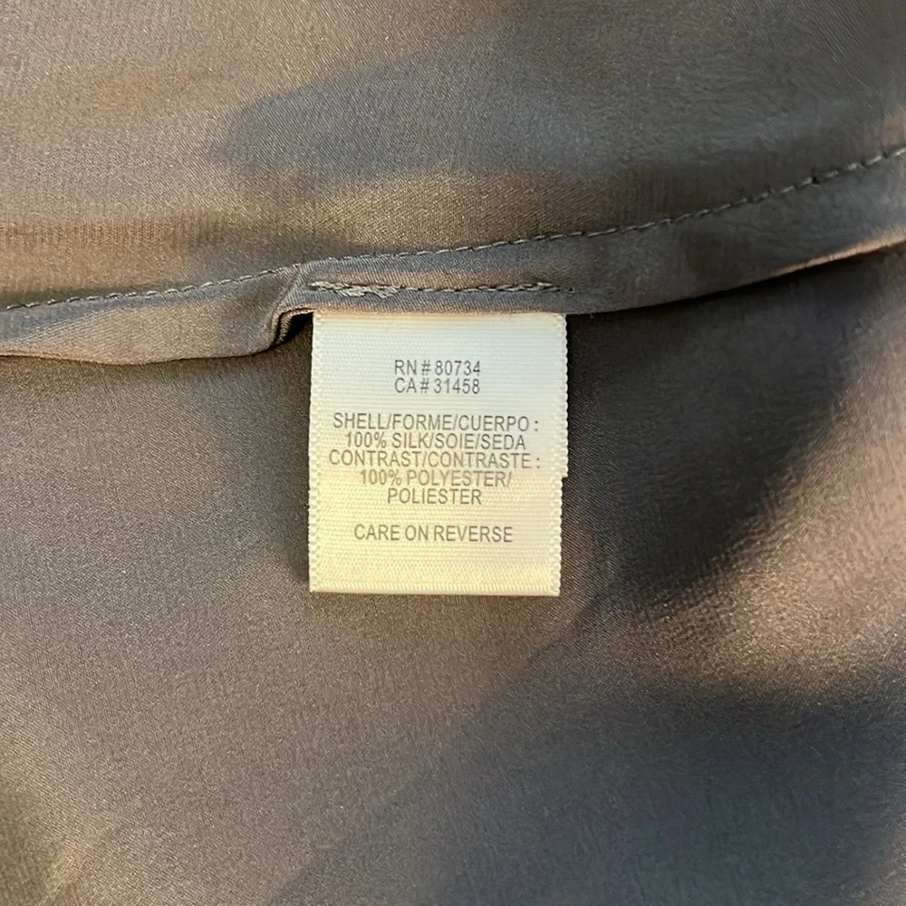 BCBGMaxAzria Elegant Silk Blouse in Pewter Gray - Picture 11 of 11